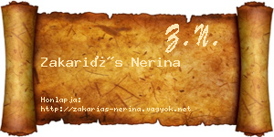 Zakariás Nerina névjegykártya